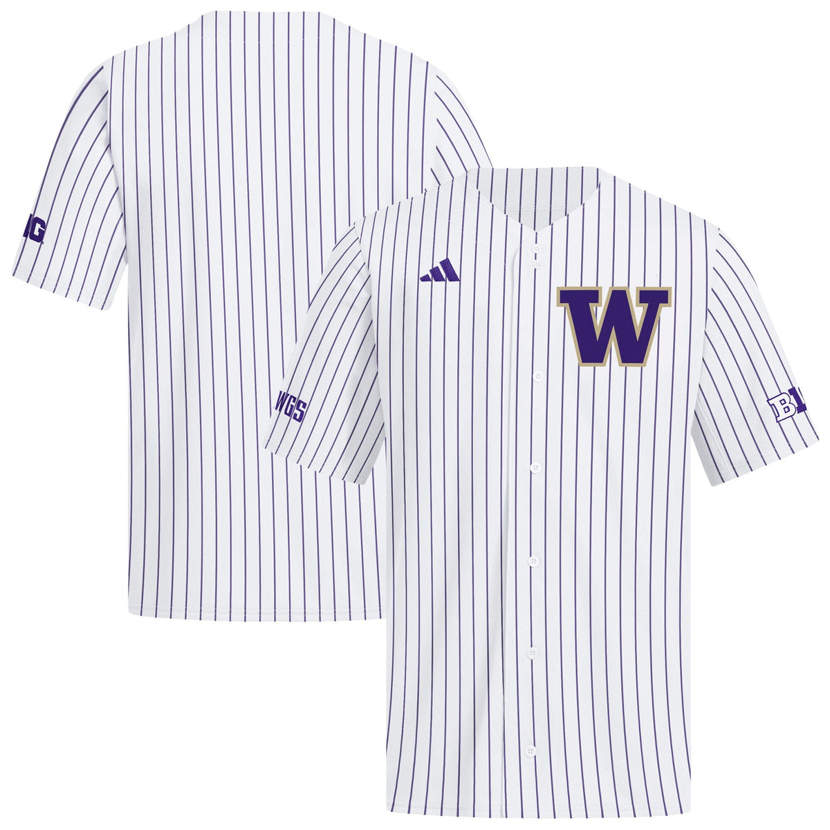 White Washington Huskies Home Replica Baseball Jersey product image 1, provided for visual reference and product detail