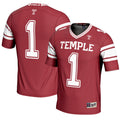 #1 Temple Owls Endzone Football Jersey - Cherry product image 1, provided for visual reference and product detail review