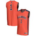 #1 Illinois Fighting Illini Lightweight Collegiate Basketball Fashion Jersey - Orange product image 1, provided for visual