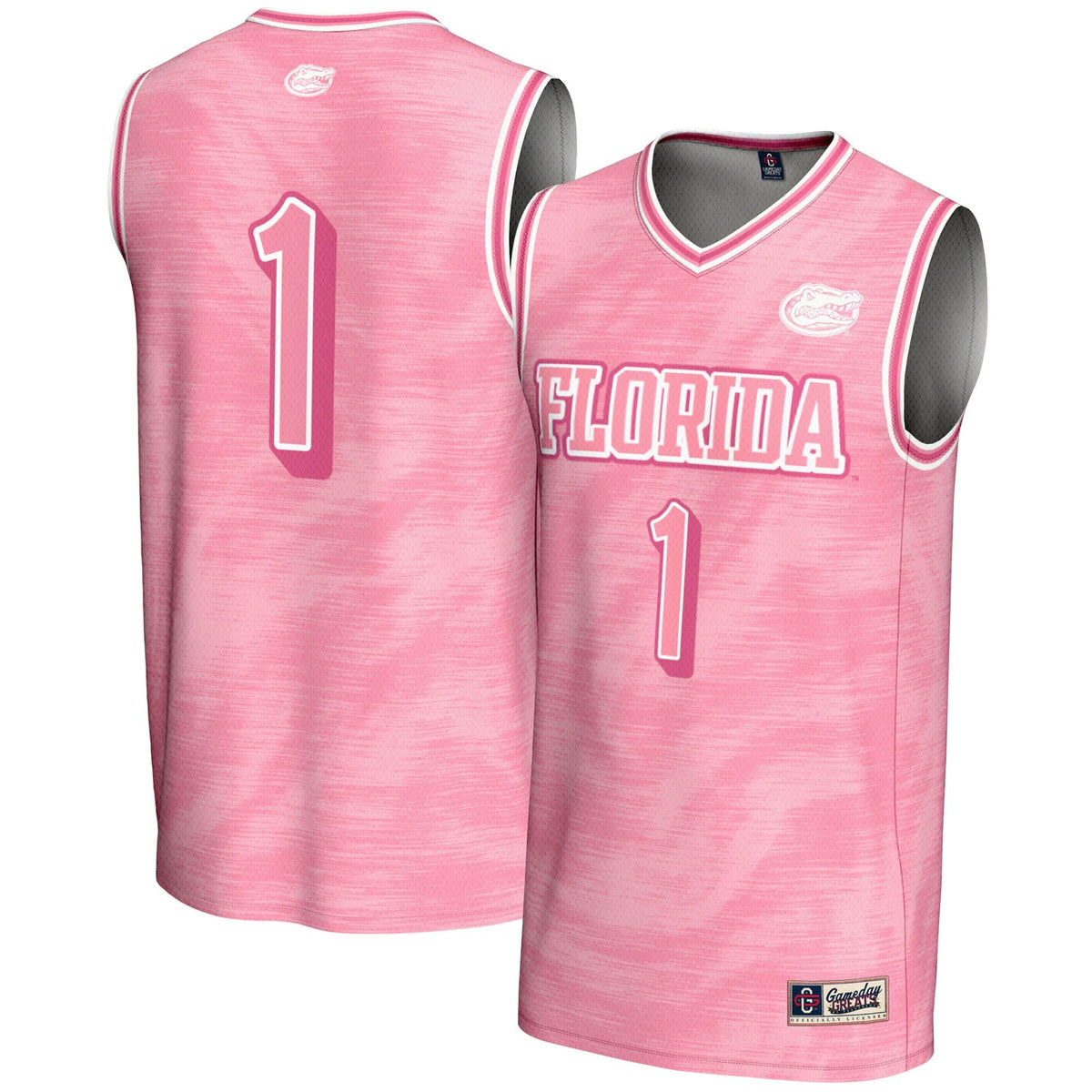 #1 Florida Gators Lightweight Basketball Fashion Jersey - Pink product image 1, provided for visual reference and product