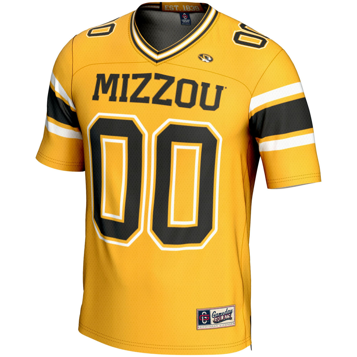 Missouri Tigers NIL Pick-A-Player Football Jersey - Gold product image 3, provided for visual reference and product detail