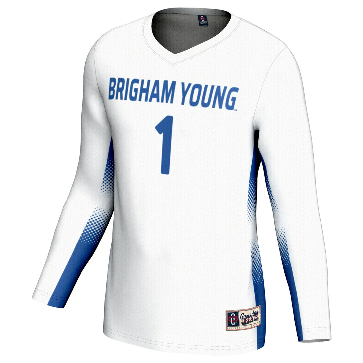 #1 BYU Cougars Lightweight Volleyball Jersey - White product image 3, provided for visual reference and product detail review