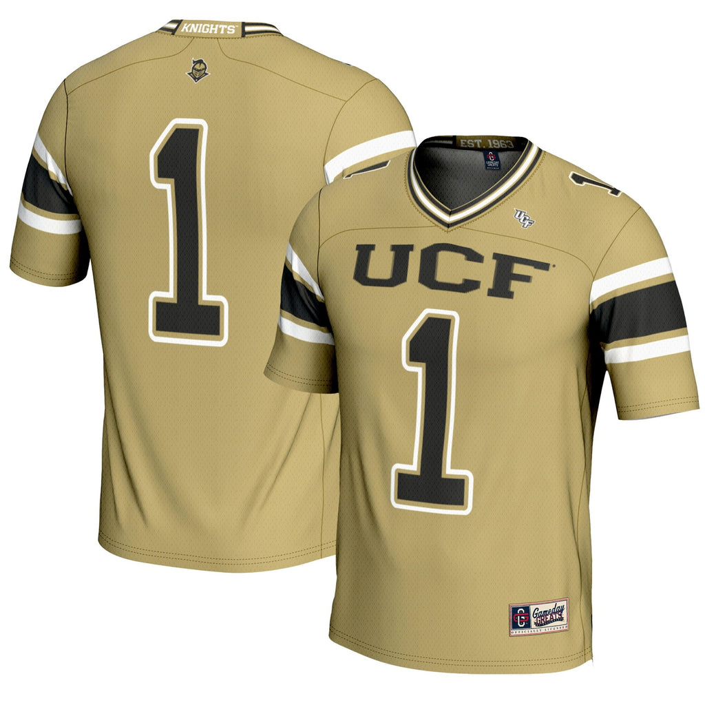 #1 UCF Knights Endzone Football Jersey - Gold product image 1, provided for visual reference and product detail review