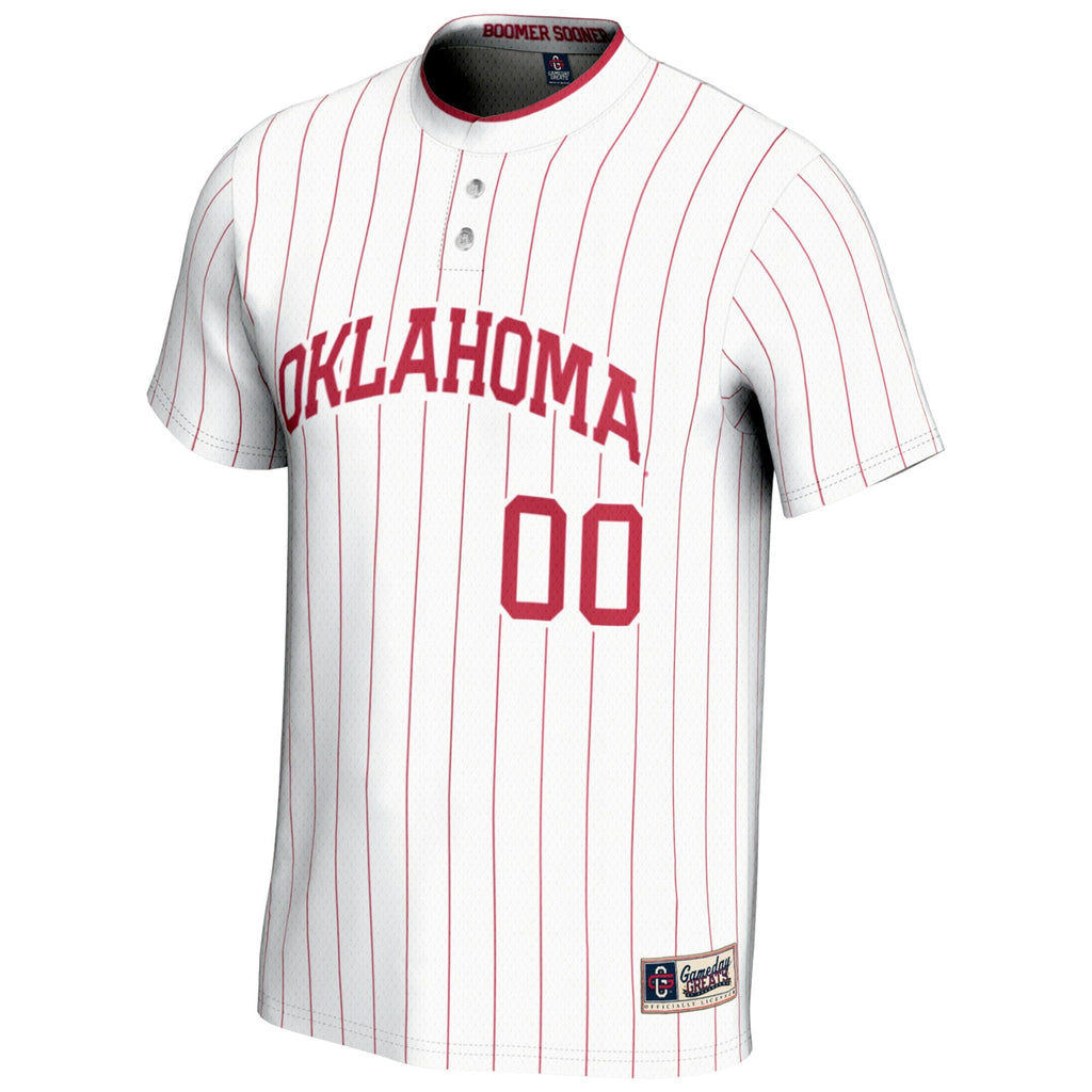 Oklahoma Sooners NIL Pick-A-Player Lightweight Softball Jersey - White product image 3, provided for visual reference and