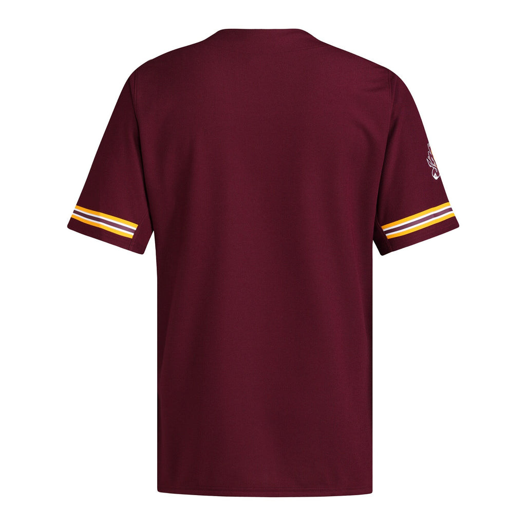 Arizona State Sun Devils Reversible Retro Full-Button Baseball Jersey - Maroon product image 4, provided for visual