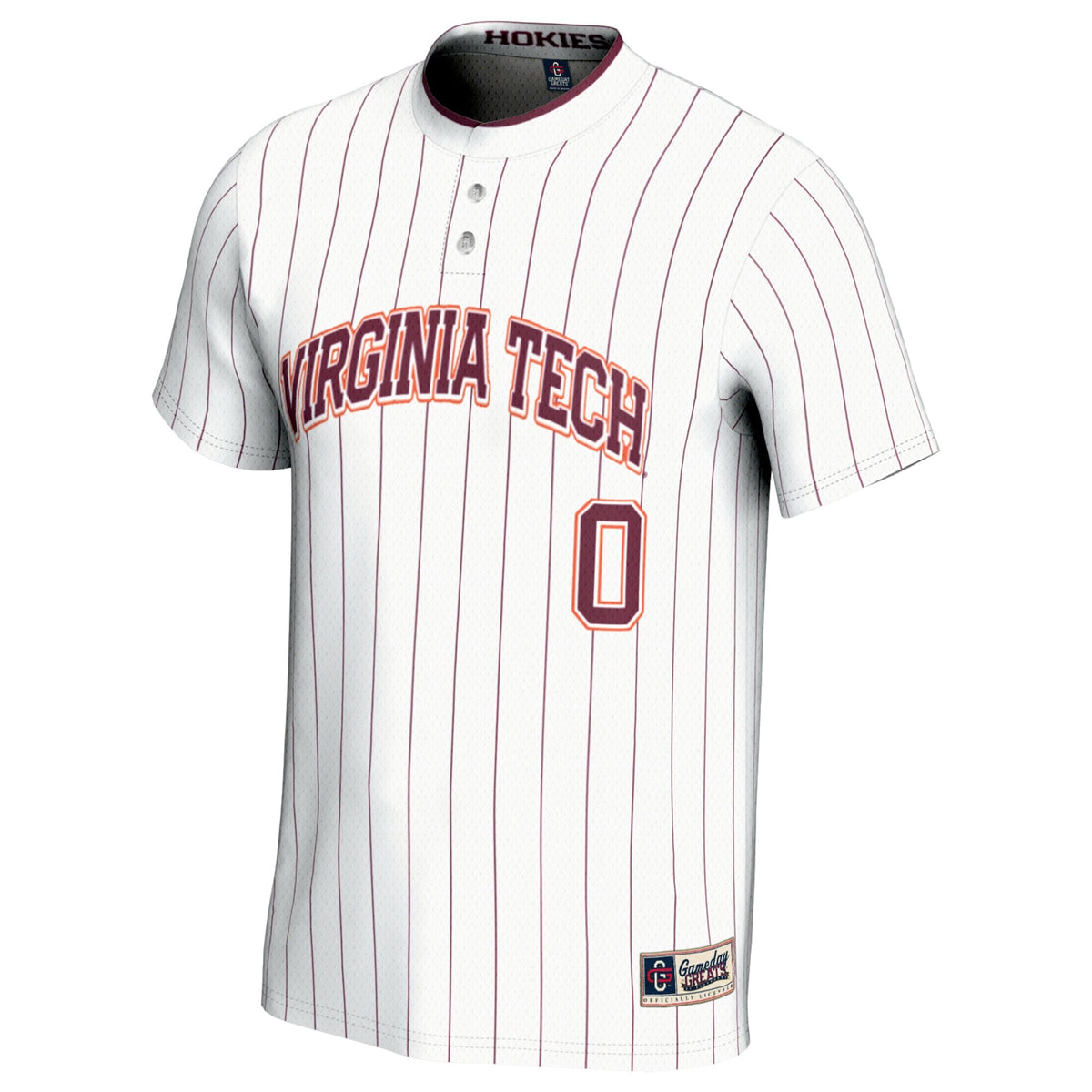#0 Virginia Tech Hokies Softball Fashion Jersey - White product image 3, provided for visual reference and product detail