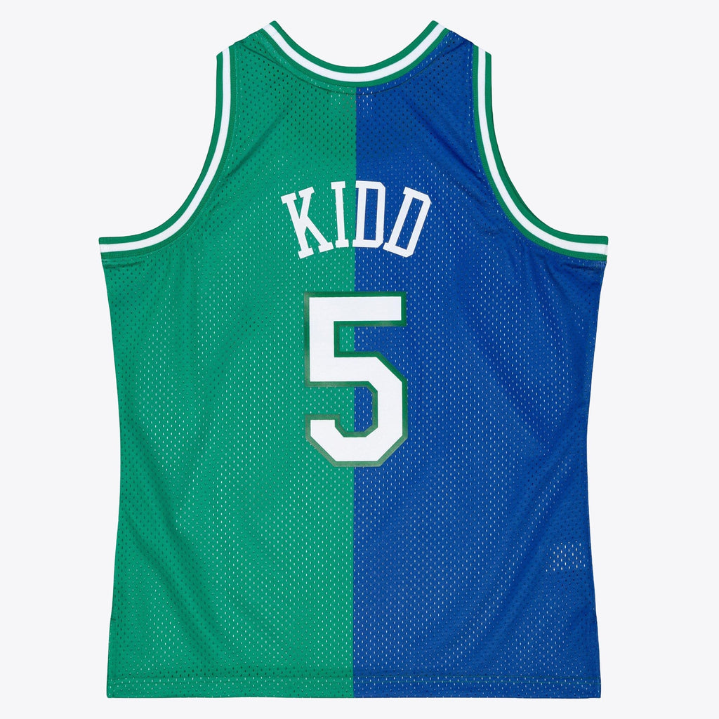 Dallas Mavericks Jason Kidd 1994 Split Swingman Jersey - Blue/Green product image 4, provided for visual reference and