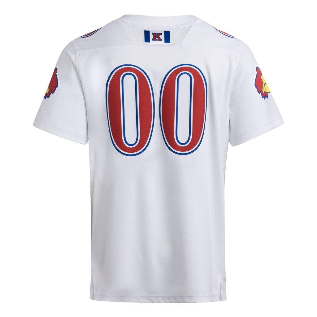 #00 Kansas Jayhawks Premier Strategy Jersey - White product image 4, provided for visual reference and product detail review