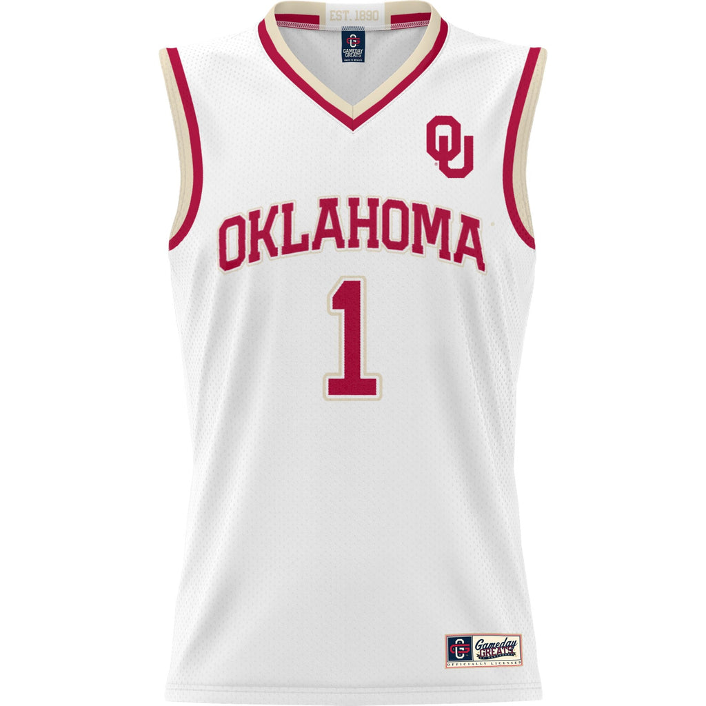 #1 Oklahoma Sooners Lightweight Basketball Jersey - White product image 3, provided for visual reference and product detail