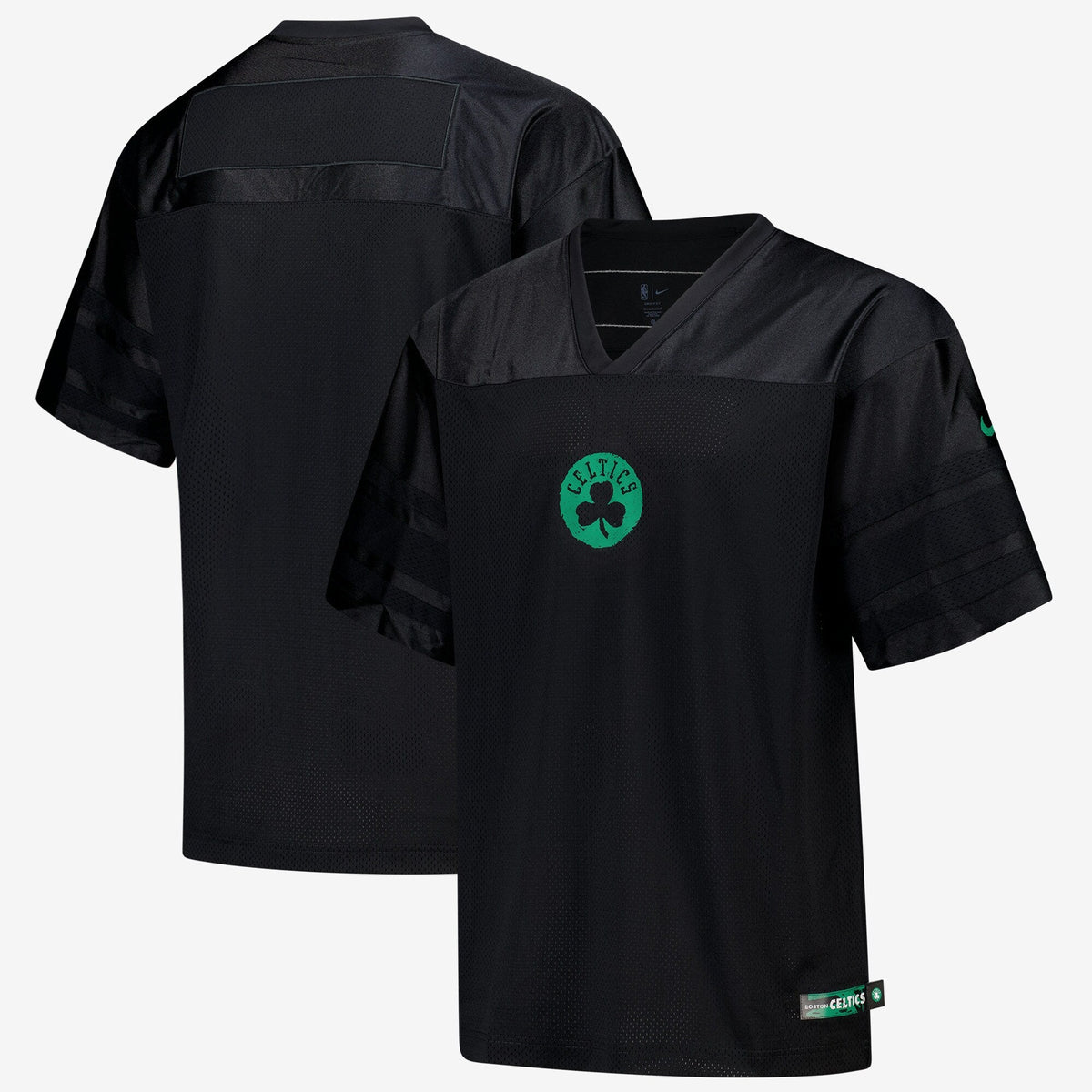 Boston Celtics Courtside Football Jersey - Black product image 1, provided for visual reference and product detail review