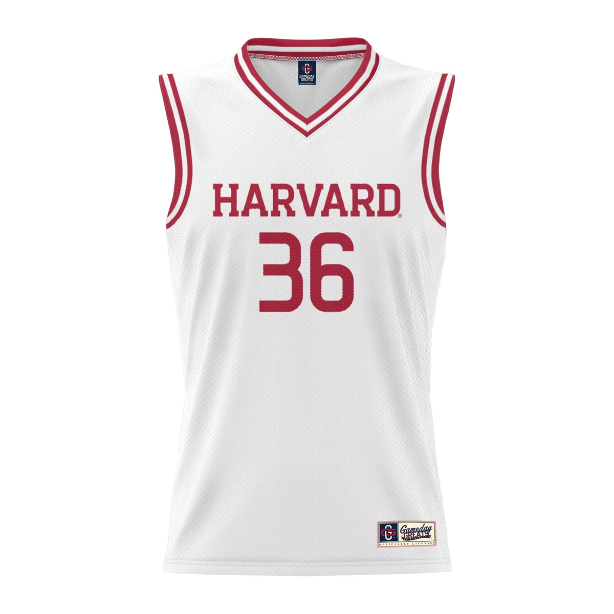 #36 Harvard Crimson Lightweight Basketball Jersey - White product image 3, provided for visual reference and product detail