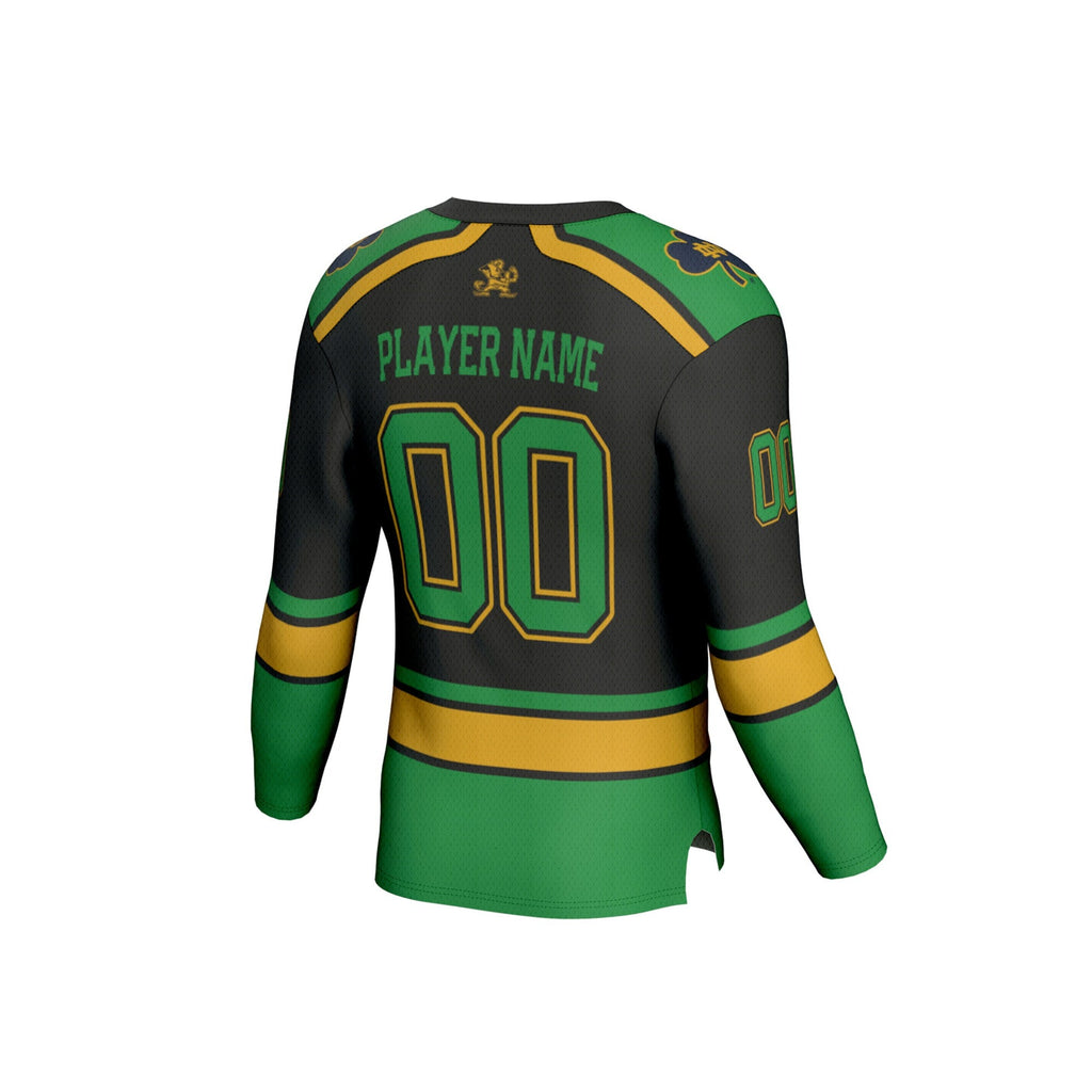 Notre Dame Fighting Irish Lightweight Hockey NIL Pick-a-Player Fashion Jersey - Black product image 4, provided for visual
