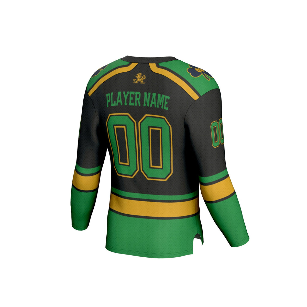 Notre Dame Fighting Irish Lightweight Hockey NIL Pick-a-Player Fashion Jersey - Black product image 4, provided for visual