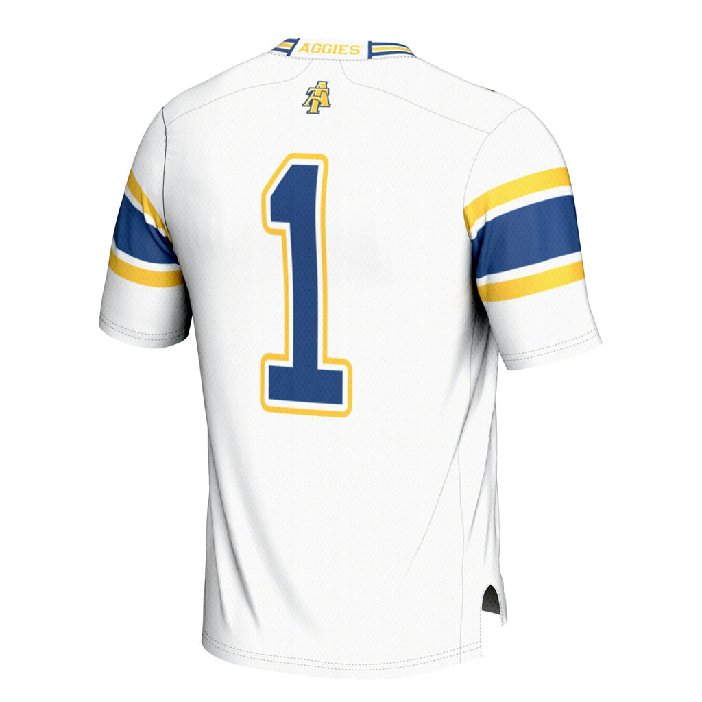 #1 North Carolina A&T Aggies Football Jersey - White product image 4, provided for visual reference and product detail review