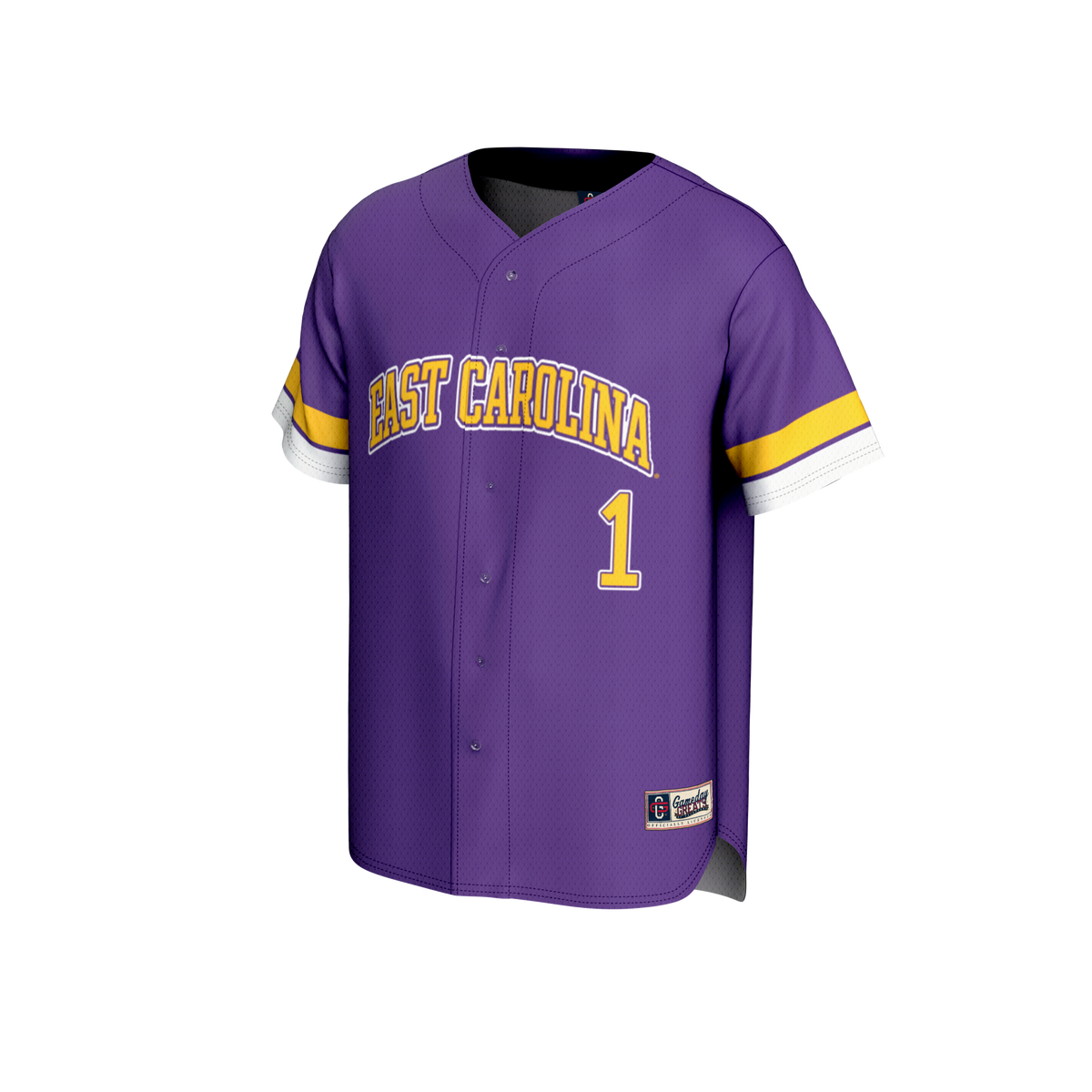 #1 ECU Pirates Lightweight Collegiate Baseball Fashion Jersey - Purple product image 3, provided for visual reference and