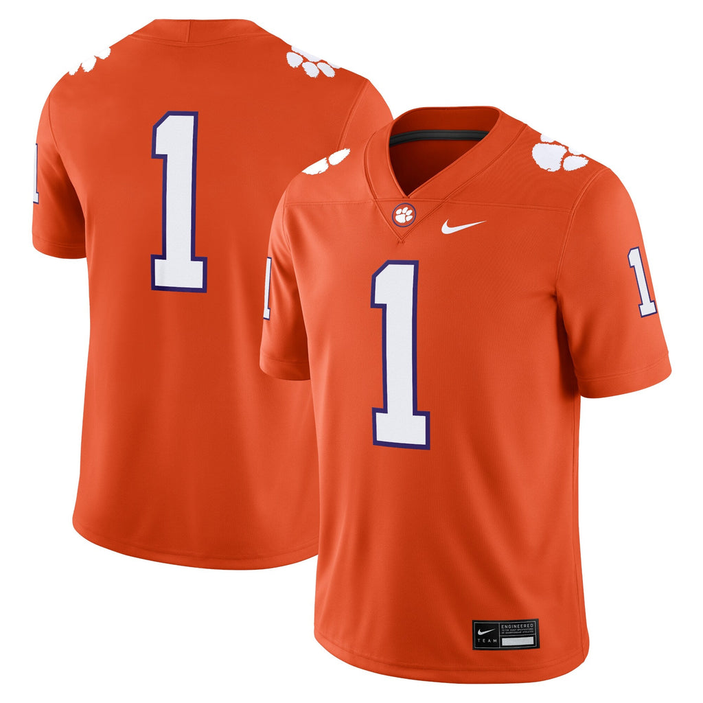 #1 Orange Clemson Tigers Game Jersey product image 2, provided for visual reference and product detail review