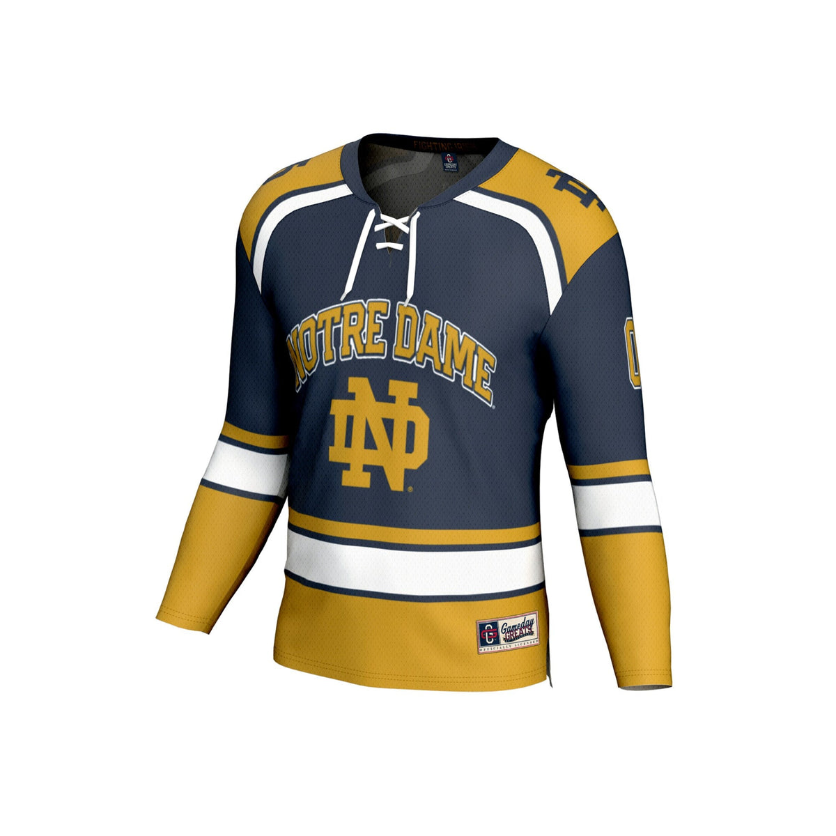 Notre Dame Fighting Irish Lightweight Hockey NIL Pick-a-Player Fashion Jersey - Navy product image 3, provided for visual