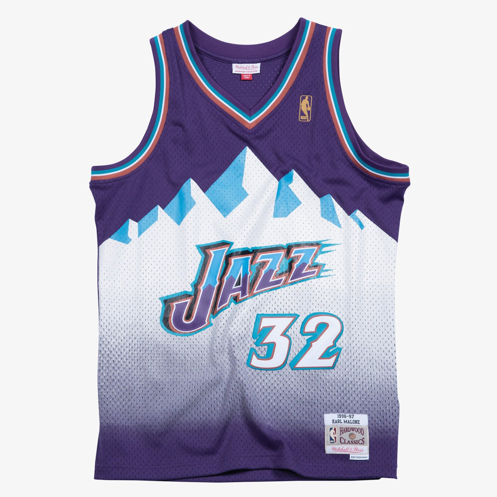 Utah Jazz Karl Malone 1996 Swingman Road Authentic Jersey - Purple product image 3, provided for visual reference and