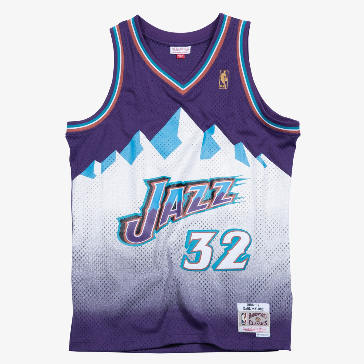 Utah Jazz Karl Malone 1996 Swingman Road Authentic Jersey - Purple product image 3, provided for visual reference and