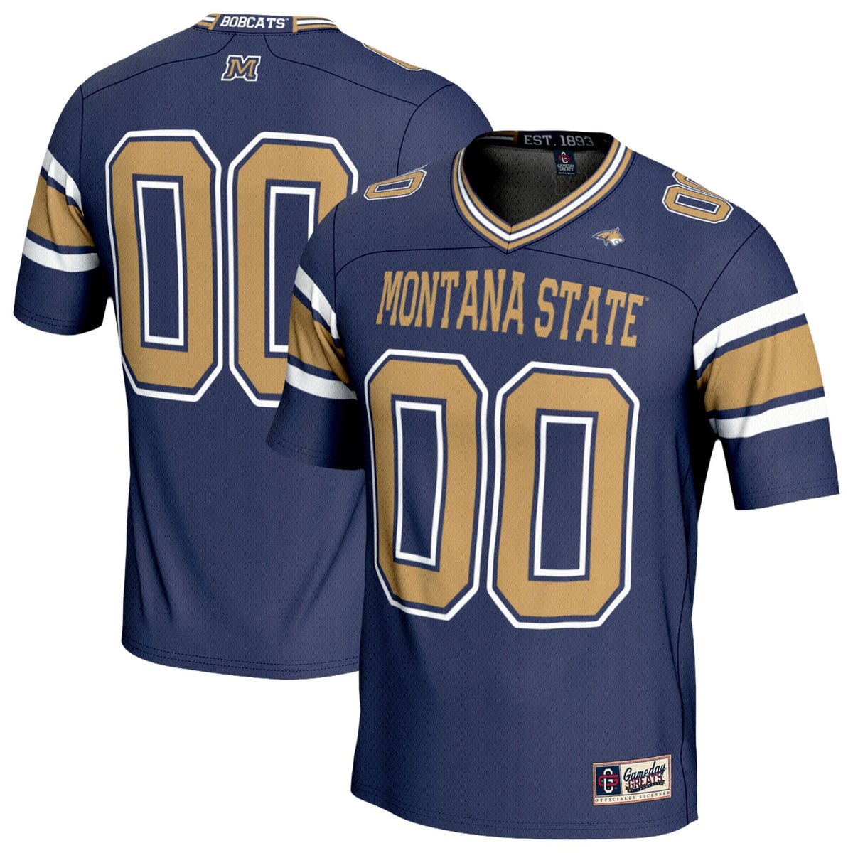 Montana State Bobcats Lightweight Football Fashion Jersey - Navy product image 2, provided for visual reference and product