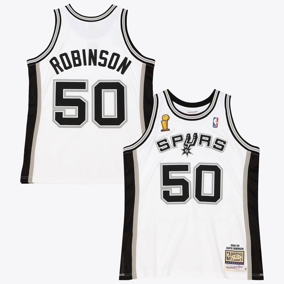 San Antonio Spurs David Robinson 2002 Home Finals Authentic Jersey - White product image 1, provided for visual reference