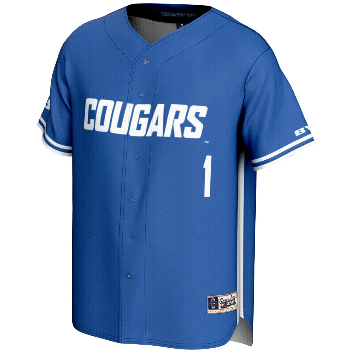 #1 BYU Cougars Lightweight Baseball Jersey - Royal product image 3, provided for visual reference and product detail review