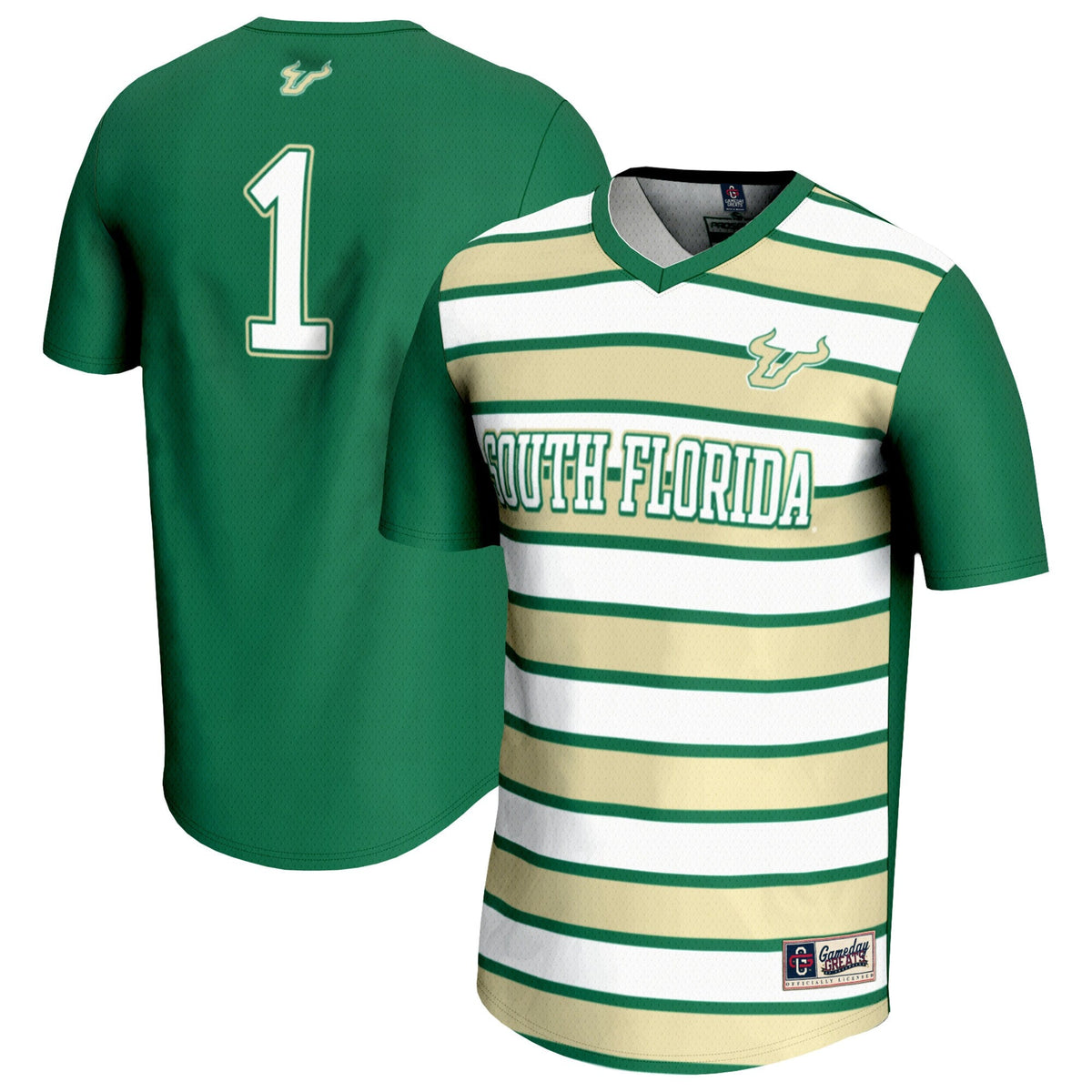 #1 South Florida Bulls Lightweight Soccer Fashion Jersey - Green product image 1, provided for visual reference and product