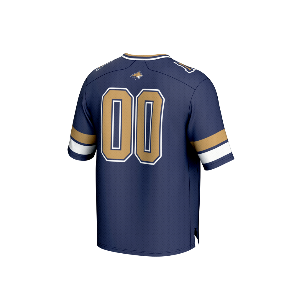 #00 Montana State Bobcats Collegiate Football Fashion Jersey - Navy product image 4, provided for visual reference and