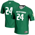 #24 South Florida Bulls Lightweight Lacrosse Jersey - Green product image 1, provided for visual reference and product