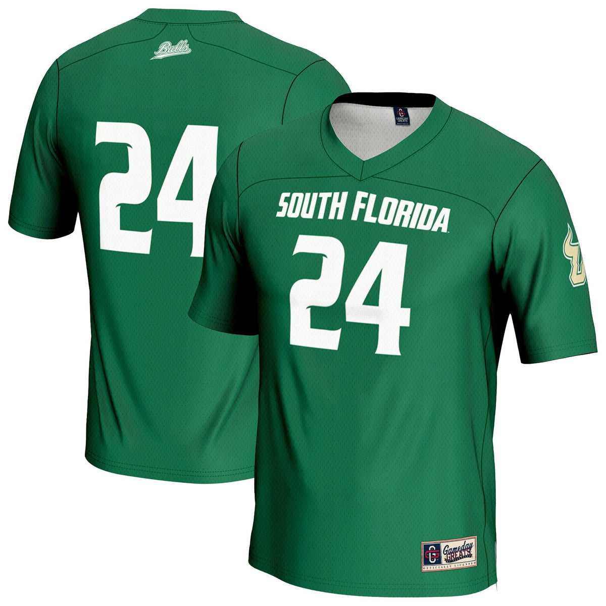 #24 South Florida Bulls Lightweight Lacrosse Jersey - Green product image 1, provided for visual reference and product
