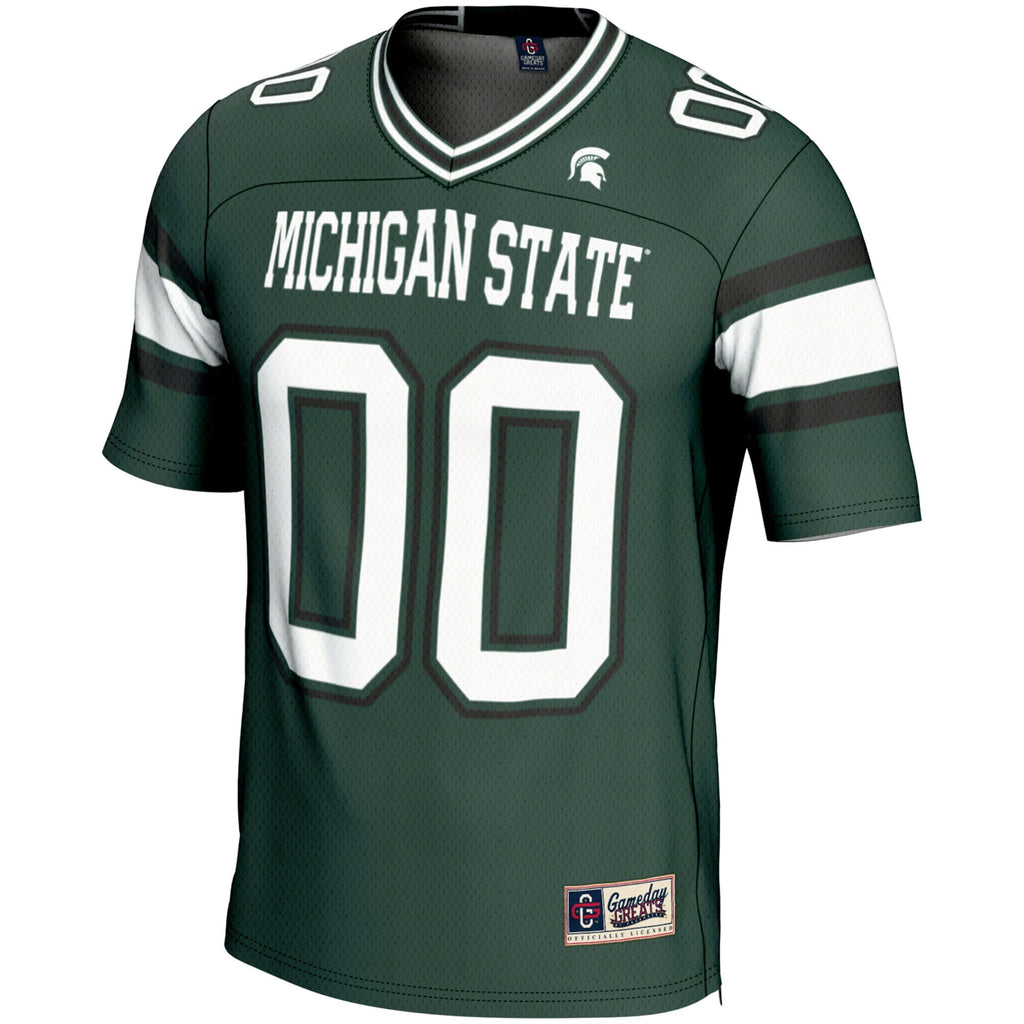 Michigan State Spartans NIL Pick-A-Player Football Jersey - Green product image 3, provided for visual reference and product