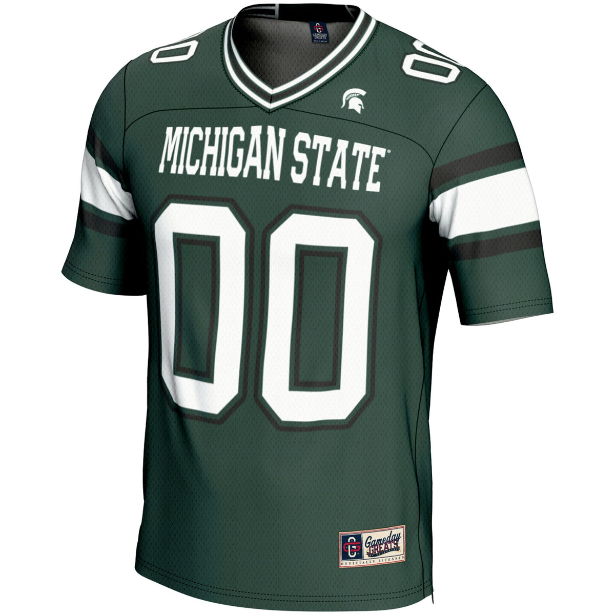 Michigan State Spartans NIL Pick-A-Player Football Jersey - Green product image 3, provided for visual reference and product