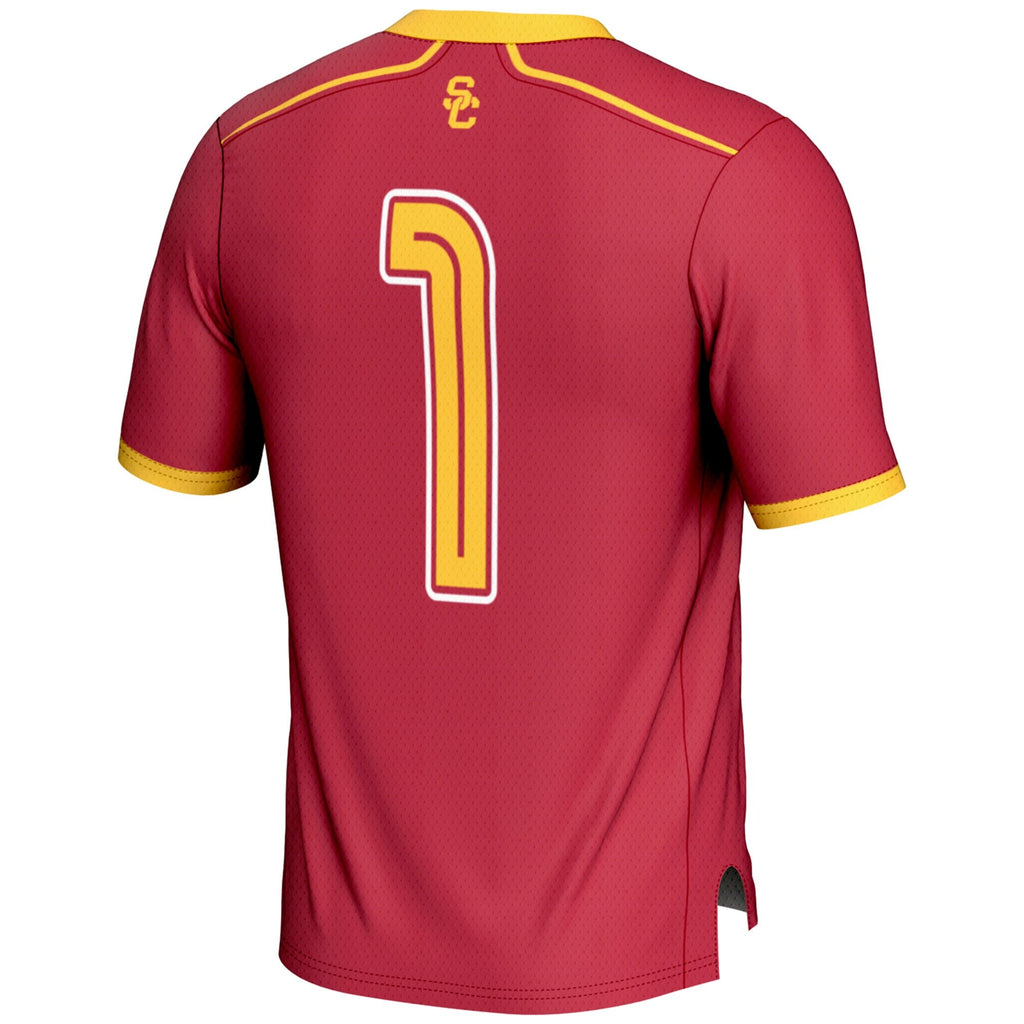 USC Trojans #1 Lightweight Lacrosse Jersey - Cardinal product image 4, provided for visual reference and product detail