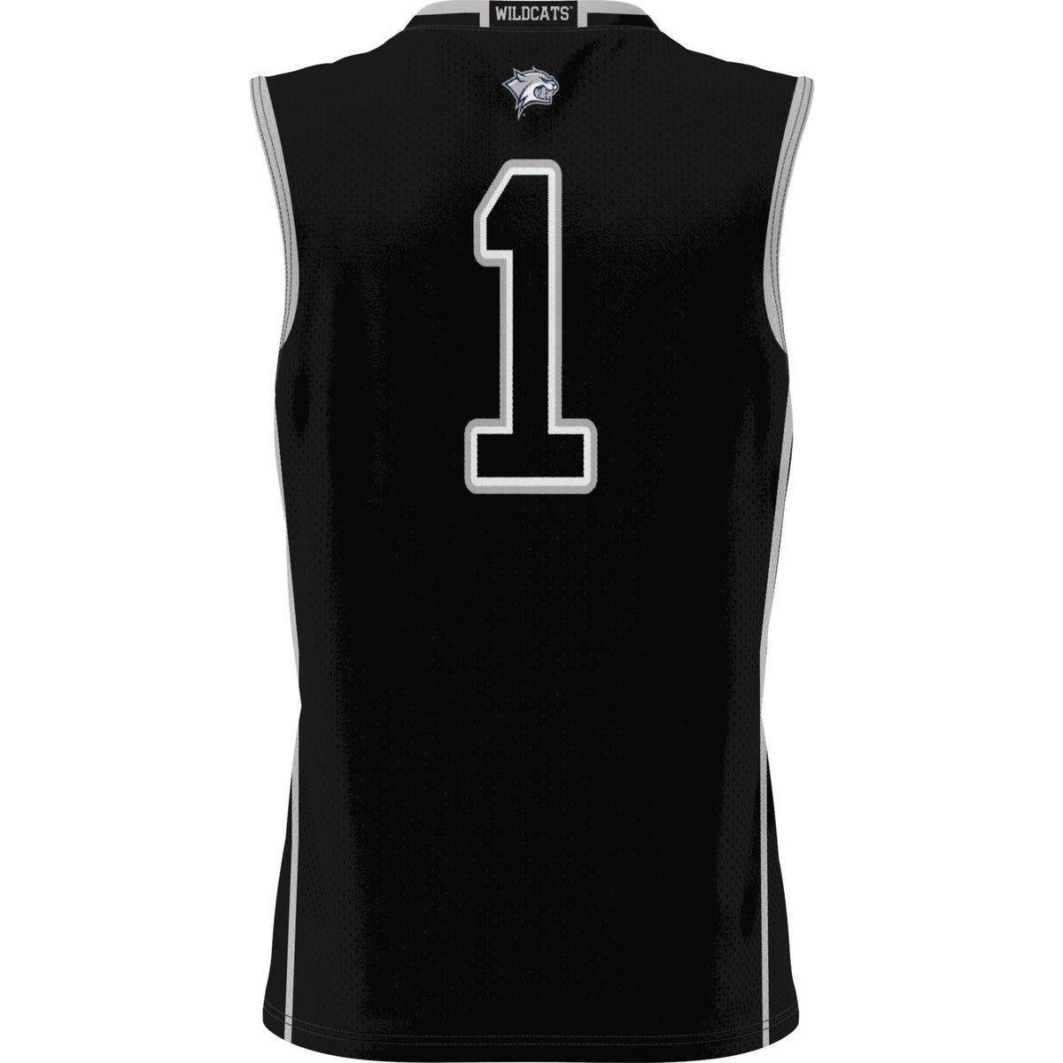 #1 New Hampshire Wildcats Lightweight Basketball Jersey - Black product image 4, provided for visual reference and product