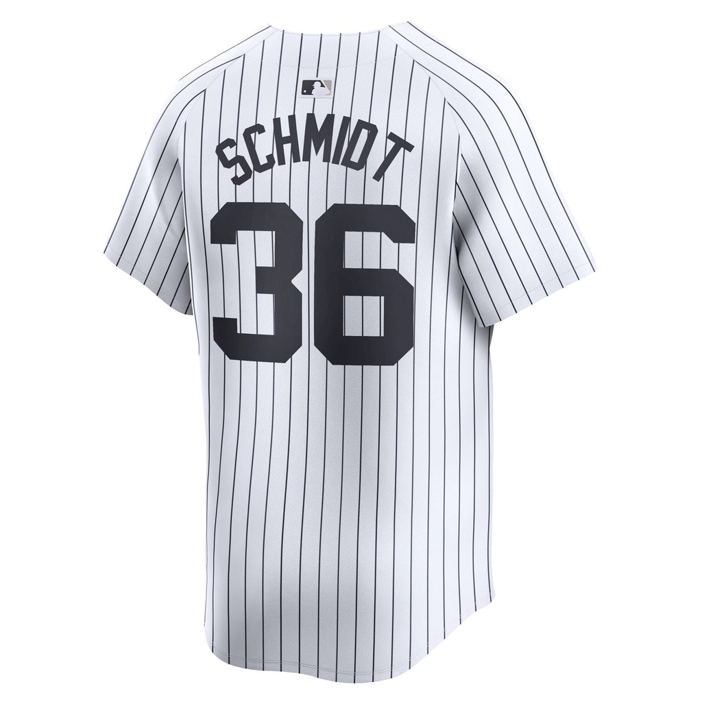 New York Yankees Clarke Schmidt White Home Limited Player Jersey product image 4, provided for visual reference and product