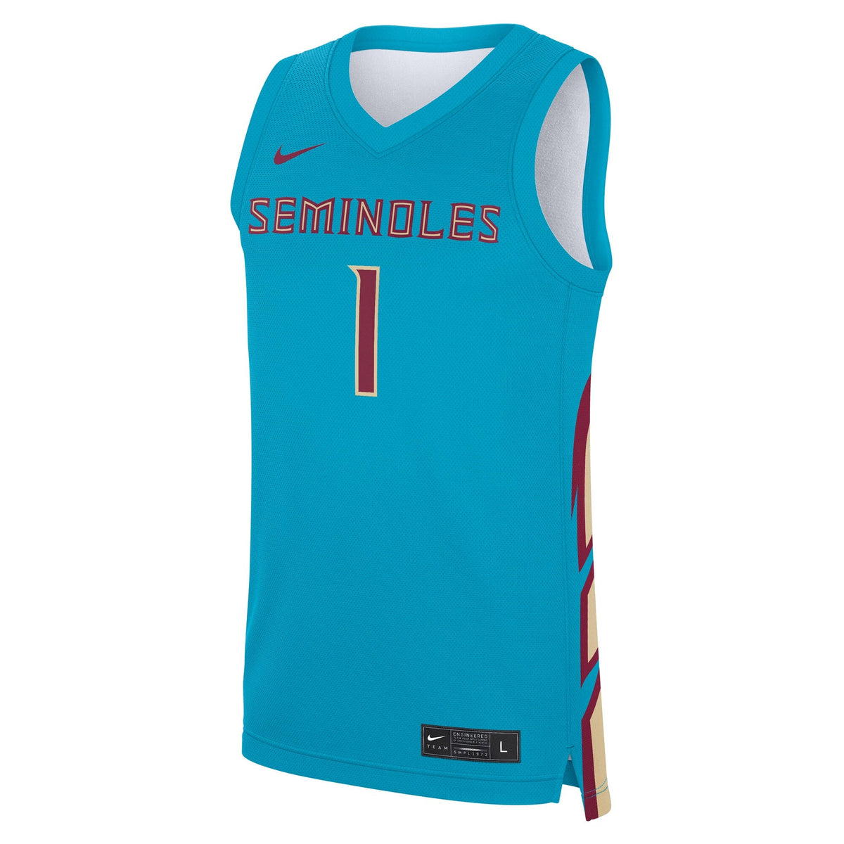 #1 Turquoise Florida State Seminoles Alternate Replica Jersey product image 3, provided for visual reference and product