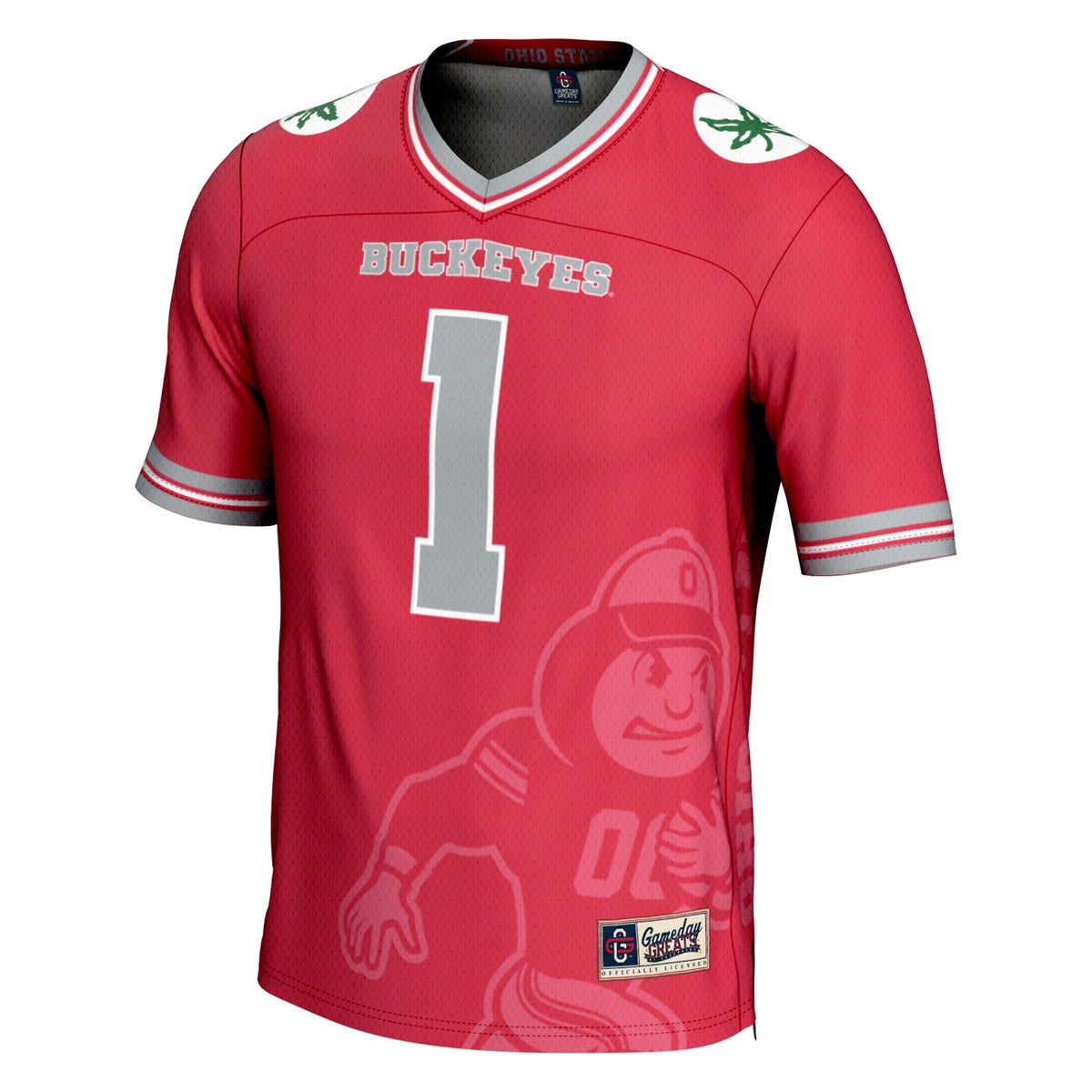 #1 Ohio State Buckeyes Icon Print Football Fashion Jersey - Scarlet product image 3, provided for visual reference and