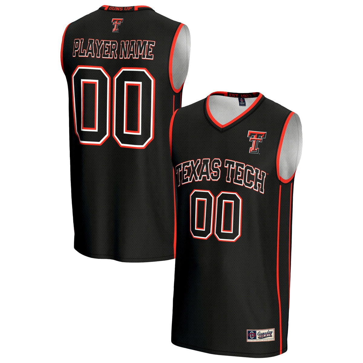 Texas Tech Red Raiders NIL Pick-A-Player Lightweight Basketball Jersey - Black product image 1, provided for visual