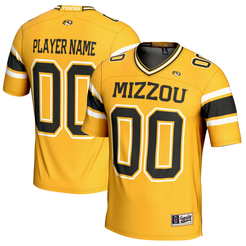Missouri Tigers NIL Pick-A-Player Football Jersey - Gold product image 2, provided for visual reference and product detail
