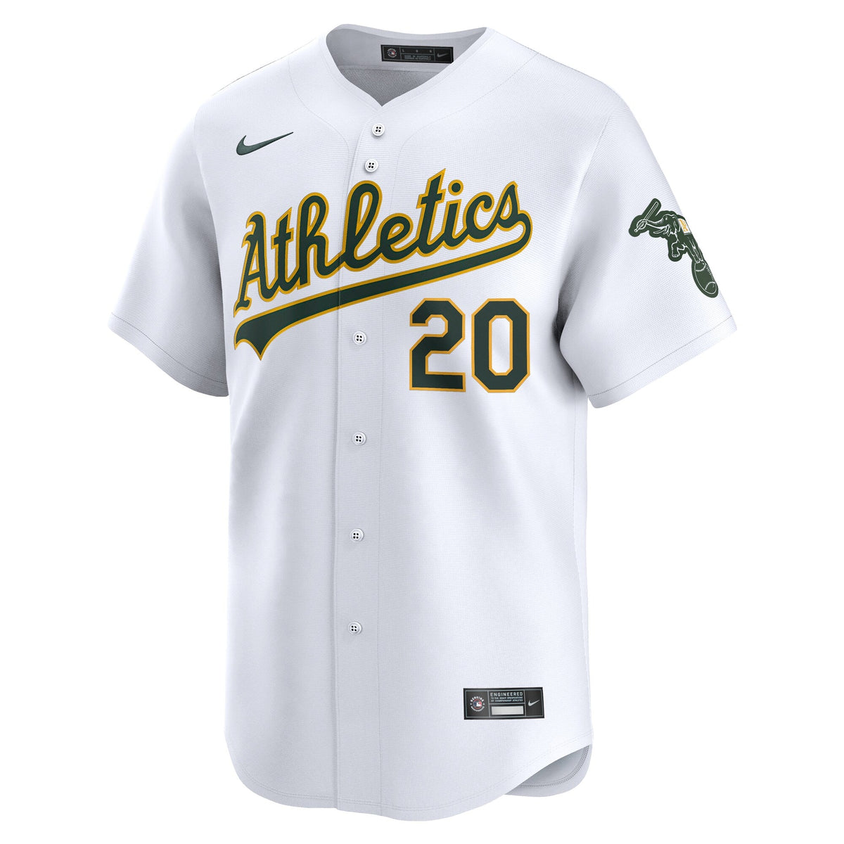 Athletics Zack Gelof White Home Limited Player Jersey product image 3, provided for visual reference and product detail
