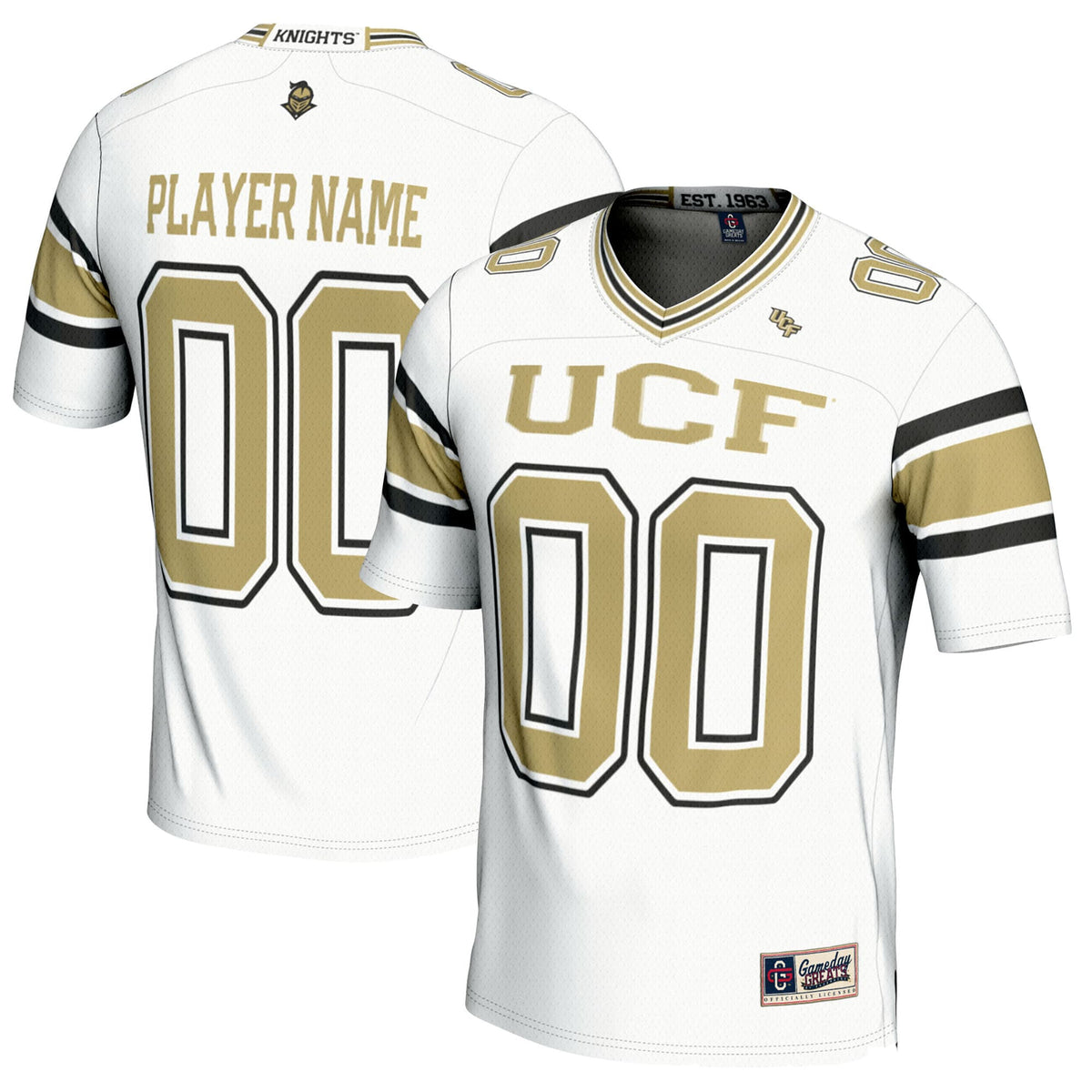 UCF Knights NIL Pick-A-Player Football Jersey - White product image 1, provided for visual reference and product detail