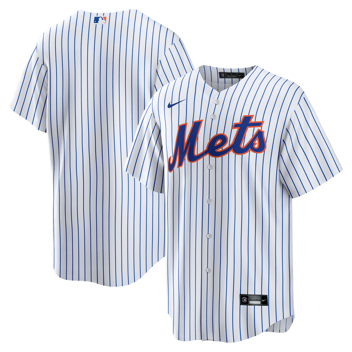 New York Mets White Home Big & Tall Replica Jersey product image 2, provided for visual reference and product detail review