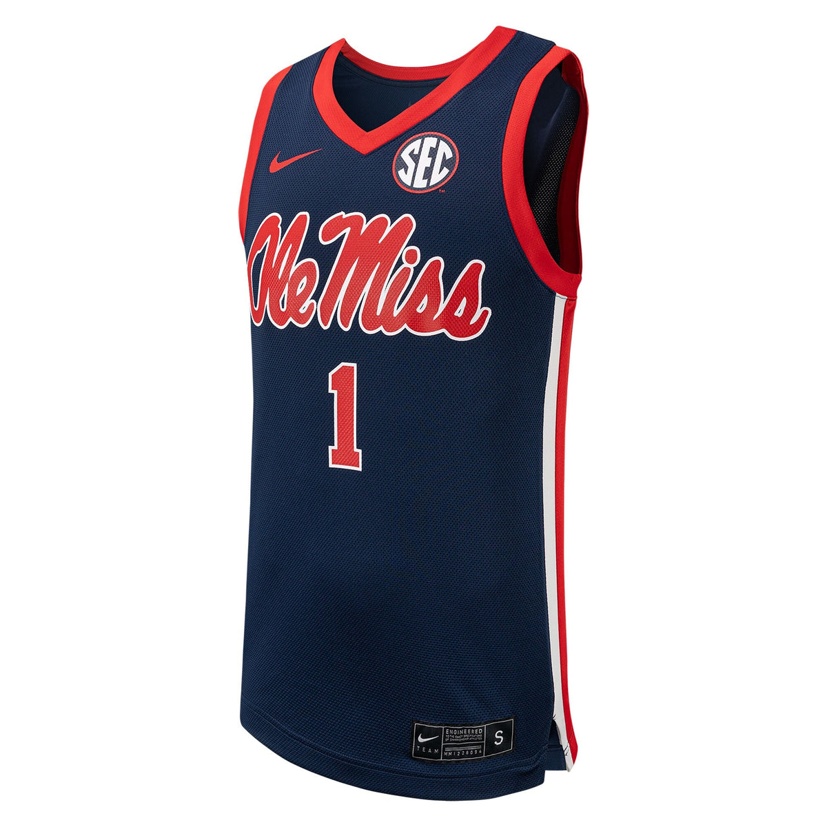 #1 Ole Miss Rebels Replica Basketball Jersey - Navy product image 3, provided for visual reference and product detail review