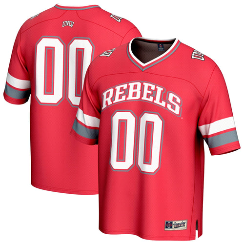 #00 UNLV Rebels Lightweight Collegiate Football Fashion Jersey - Scarlet product image 1, provided for visual reference and