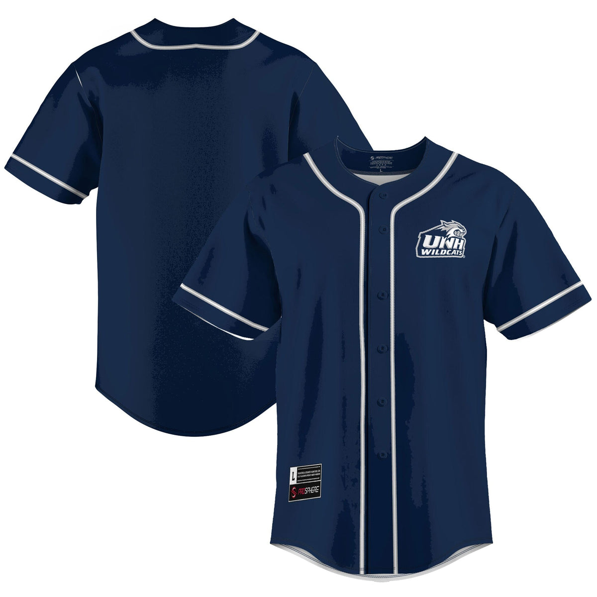 New Hampshire Wildcats Lightweight Baseball Jersey - Blue product image 2, provided for visual reference and product detail
