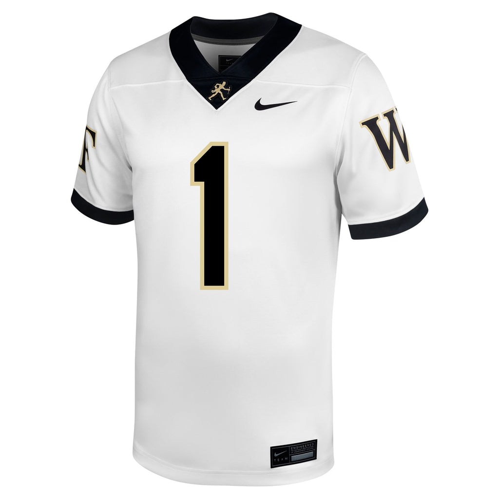 #1 Wake Forest Demon Deacons Untouchable Football Jersey – White product image 3, provided for visual reference and product