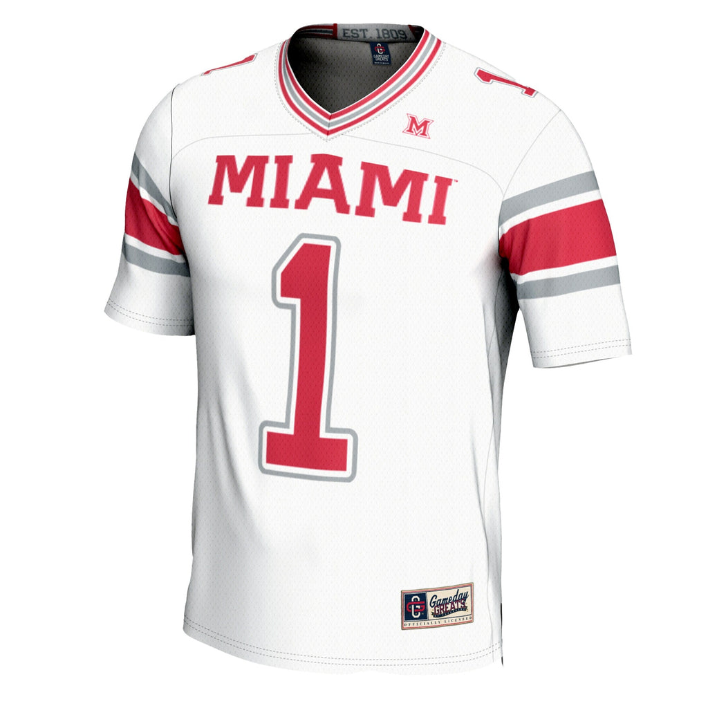 #1 Miami University RedHawks Football Jersey - White product image 3, provided for visual reference and product detail review