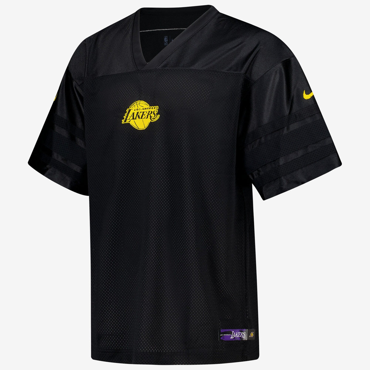 Los Angeles Lakers Courtside Football Jersey - Black product image 3, provided for visual reference and product detail review