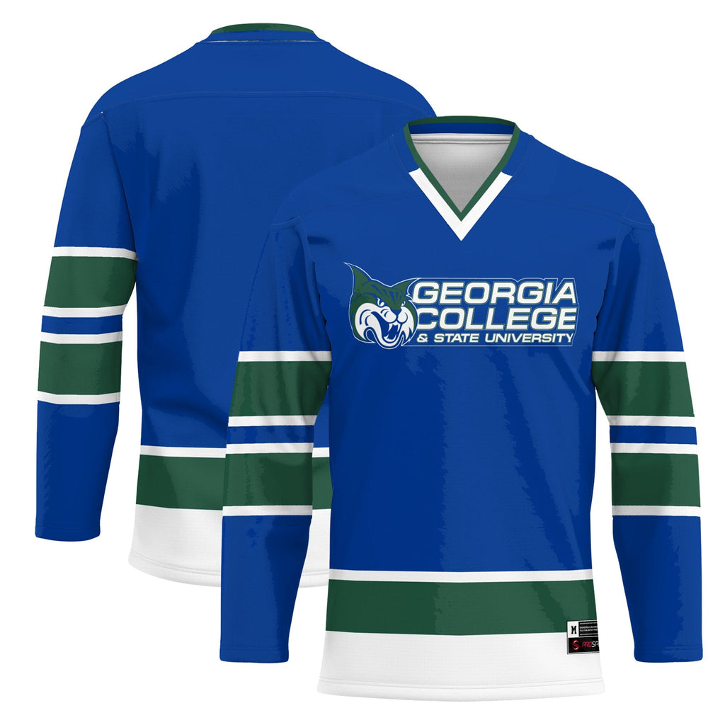 Georgia College Bobcats Hockey Jersey - Blue product image 1, provided for visual reference and product detail review