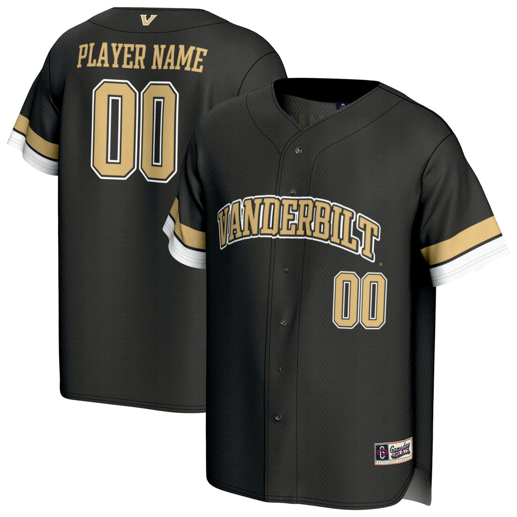 Vanderbilt Commodores NIL Pick-A-Player Lightweight Baseball Jersey - Black product image 2, provided for visual reference